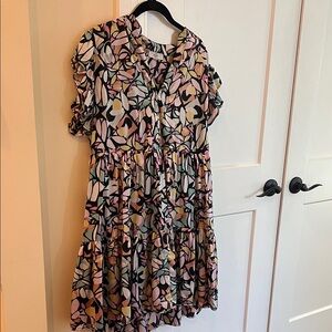 Entro Multicolor Abstract Dress